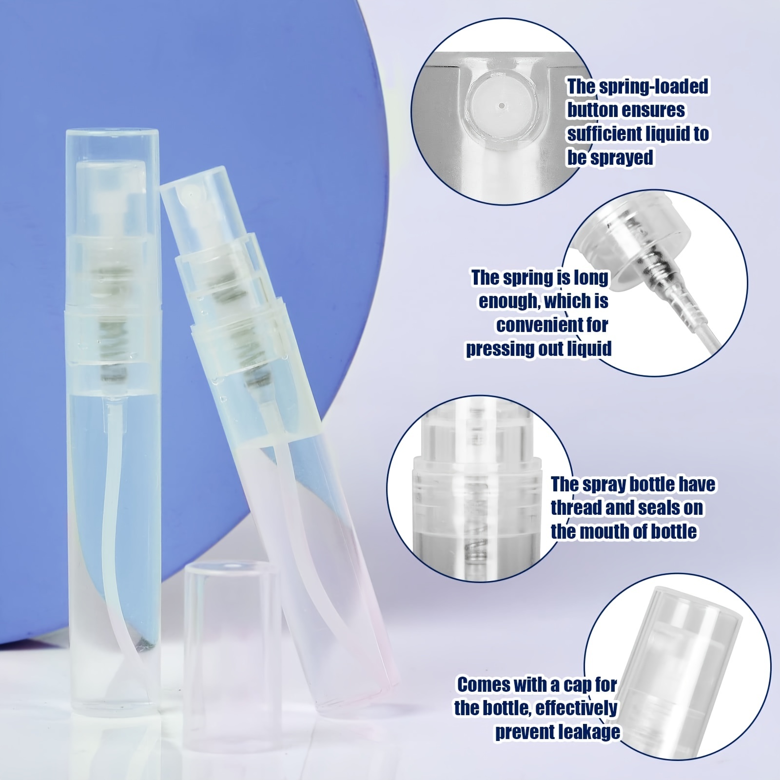 Misting Bottle Fine - Mini butelki z rozpylaczem, 10 sztuk