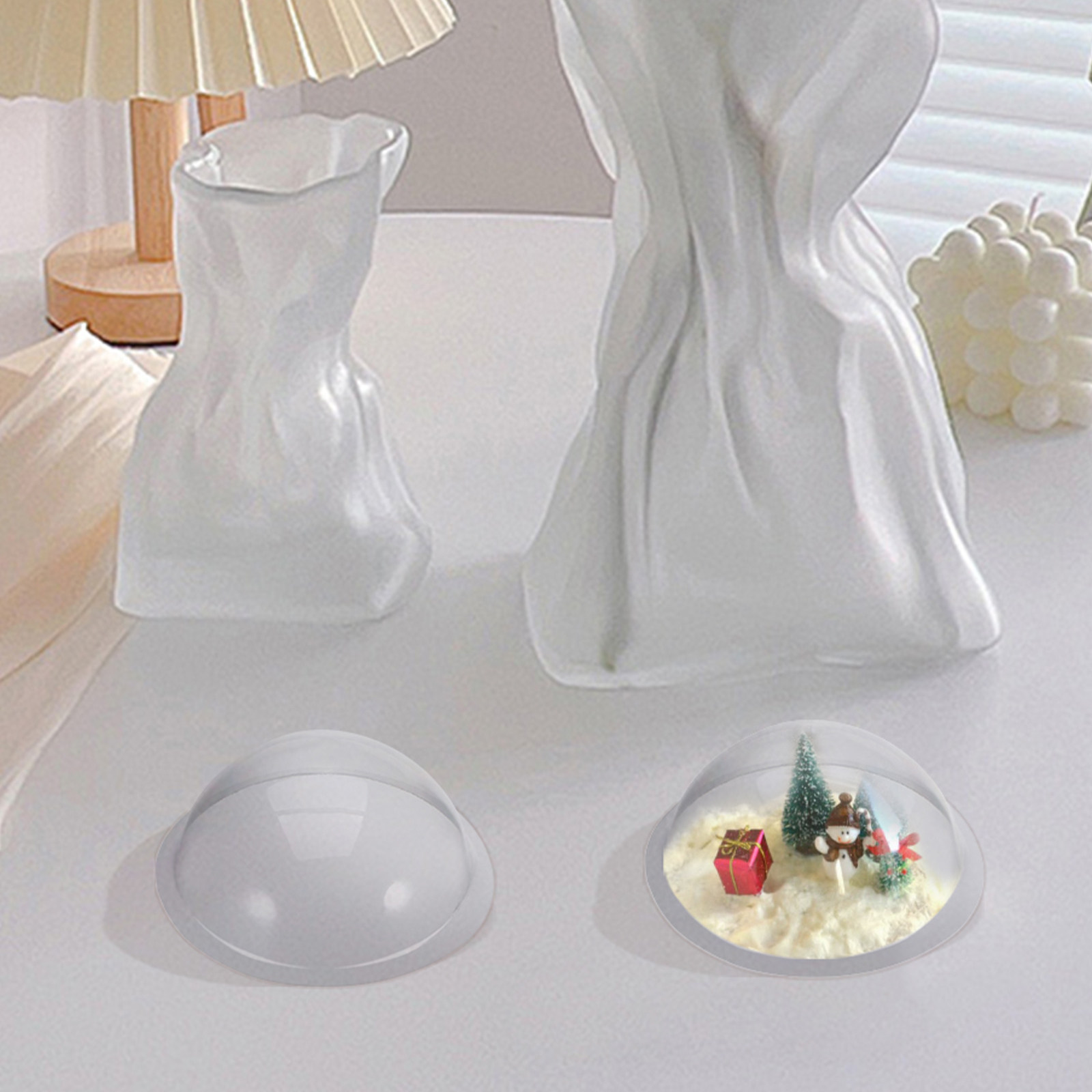 Plastic Dome Clear - 12 sztuk wytrzymałych, przezroczystych, plastikowych, półkulistych